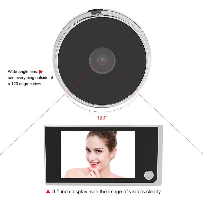 Focket Digital Door Viewer,3.5" LCD Door Peephole Camera Viewer,120 Degree Wide Angle Photo Peephole Viewer,Doorbell Home Security Monitor - Image 3